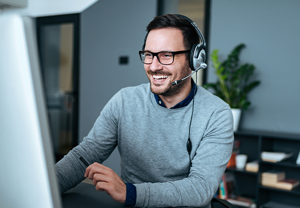 Man working on the phone